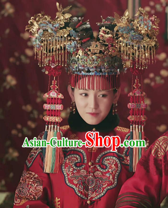 Story of Yanxi Palace Traditional Chinese Qing Dynasty Palace Lady Costume Asian China Ancient Manchu Embroidered Clothing-