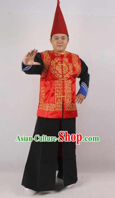 Professional Chinese Peking Opera Hamal Costume Beijing Opera Takefu Clothing and Hat for Adults