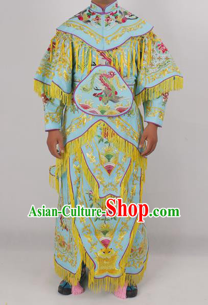 Chinese Peking Opera Blues Green Costume Ancient Female Warriors Embroidered Clothing for Adults