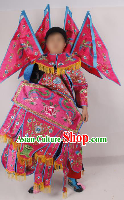 Professional Chinese Peking Opera Blues Female General Embroidered Costumes for Adults