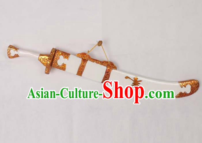 Top Grade Chinese Beijing Opera Props Peking Opera Takefu White Broadsword for Men