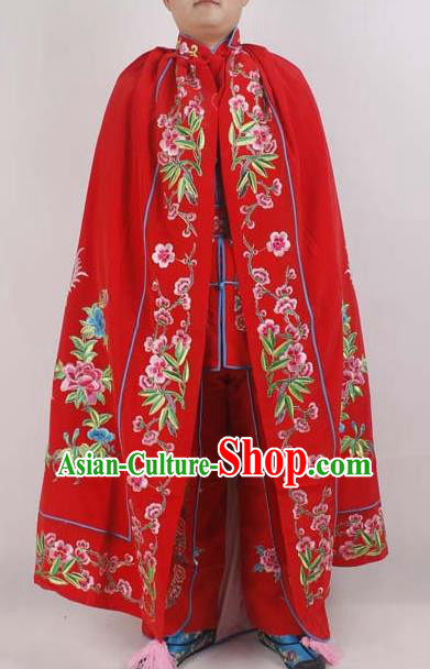 Professional Chinese Peking Opera Imperial Consort Embroidered Phoenix Red Cloak Costumes for Adults