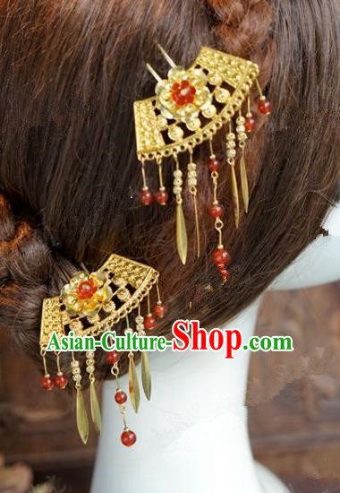 Chinese Handmade Ancient Hair Accessories Ancient Hanfu Tassel Hairpins for Women