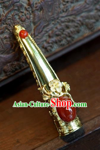 Top Grade Chinese Handmade Jewelry Accessories Ancient Qing Dynasty Imperial Consort Red Agate Nail Wrap for Women