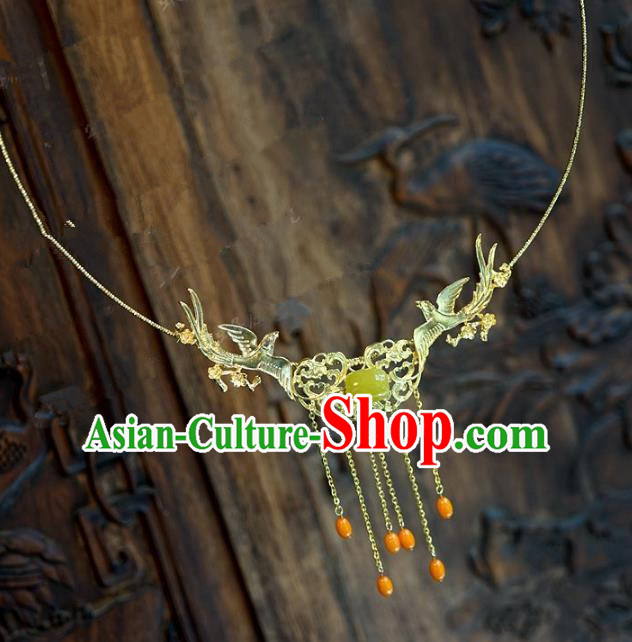 Chinese Handmade Jewelry Accessories Ancient Palace Lady Hanfu Tassel Necklace for Women