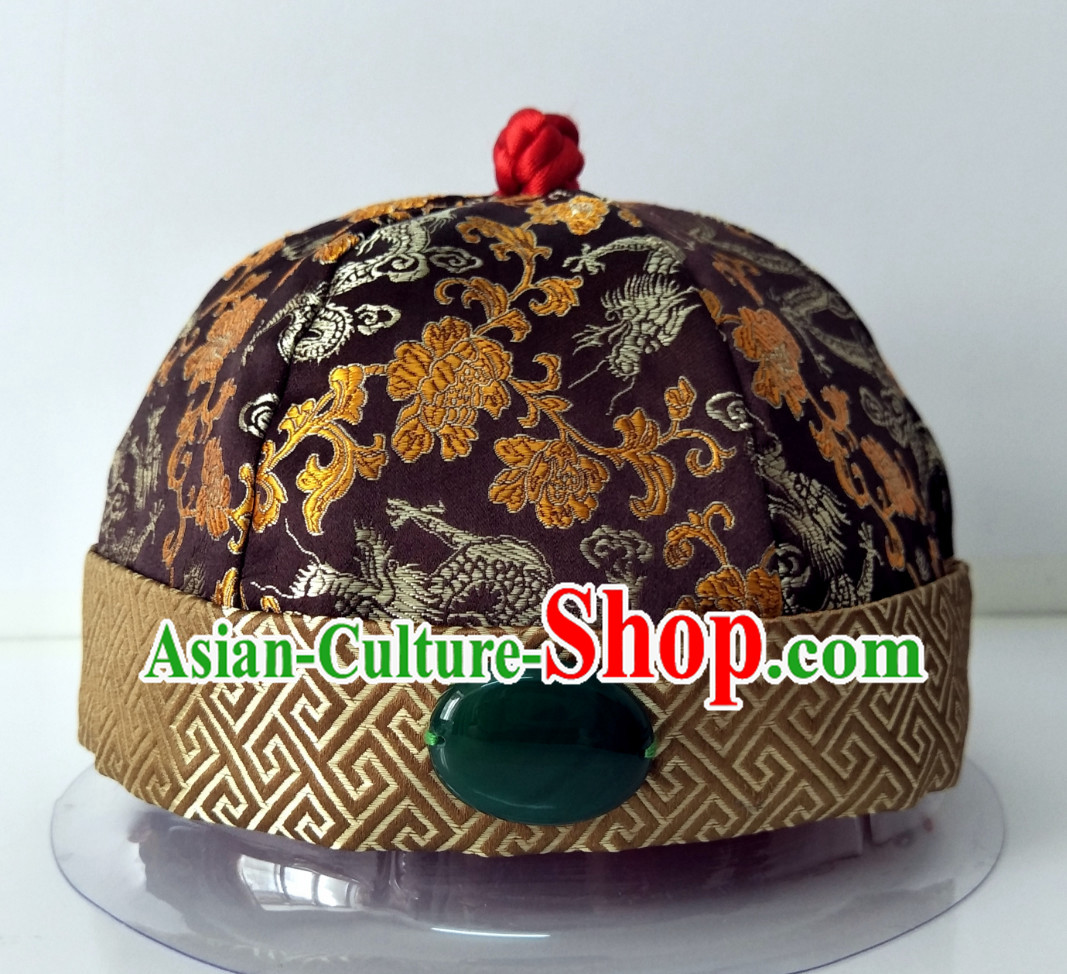 Chinese Ancient Style Handmade Qing Dynasty Emperor Conical Hat for Sale