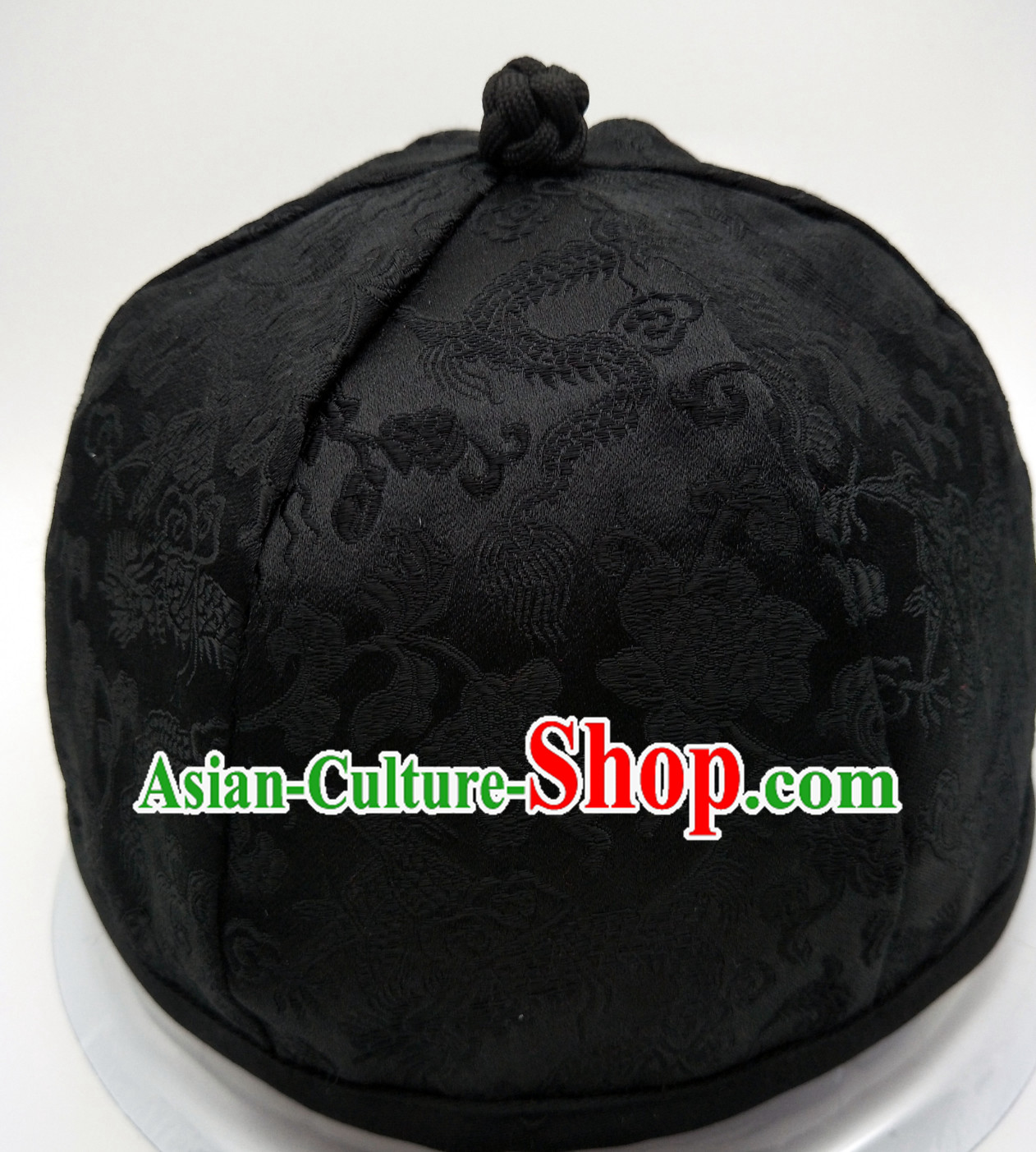 Chinese Ancient Style Handmade Qing Dynasty Black Hat for Men