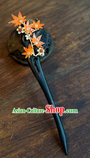 Chinese Handmade Ancient Hair Accessories Ancient Hanfu Ebony Hairpins for Women