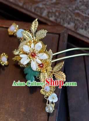 Chinese Handmade Ancient Hair Accessories Ancient Hanfu Leaf Hairpins for Women