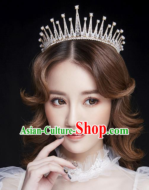 Handmade Bride Crystal Royal Crown Wedding Hair Jewelry Accessories for Women