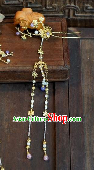 Chinese Handmade Ancient Hair Accessories Tassel Step Shake Ancient Hanfu Hairpins for Women