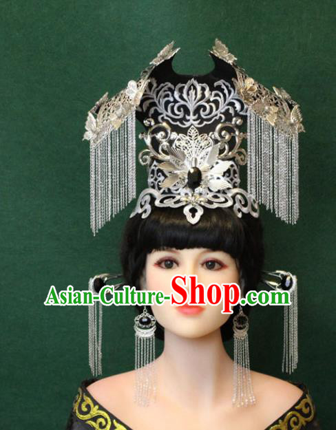 Chinese Ancient Handmade Queen Phoenix Coronet Hairpins Hair Accessories Step Shake Complete Set for Women