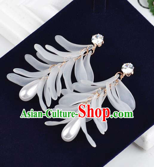 Top Grade Handmade Jewelry Accessories Bride White Pearl Earrings for Women