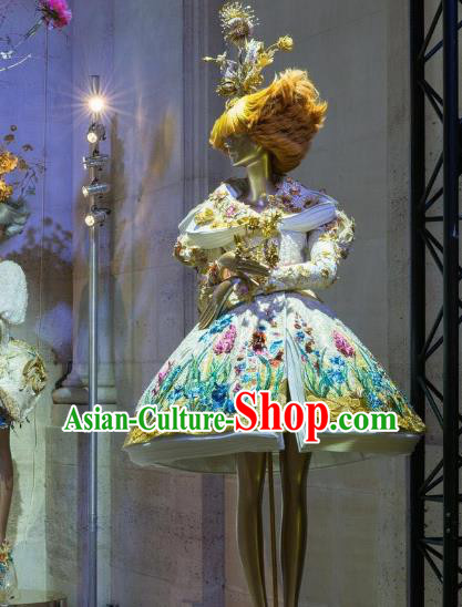 Top Grade Catwalks Costume Stage Performance Model Show Bubble Dress for Women