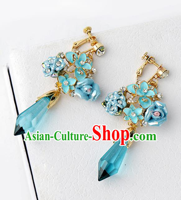 Top Grade Handmade Chinese Wedding Jewelry Accessories Bride Green Crystal Earrings for Women