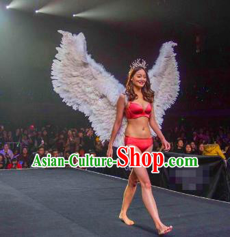 Top Grade Catwalks Swimsuit Wing Stage Performance Model Show Customized White Feather Wings for Women