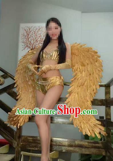 Top Grade Catwalks Miami Deluxe Golden Wings Stage Performance Model Show Customized Wings for Women