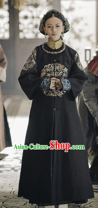 Story of Yanxi Palace Traditional Chinese Ancient Qing Dynasty Imperial Noble Consort Ling Embroidered Costumes and Headpiece for Women