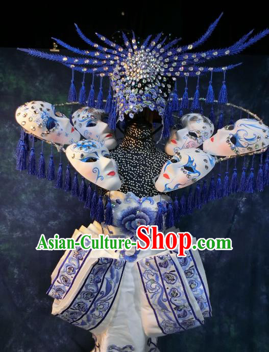 Top Grade Catwalks Costume Chinese Stage Performance Model Show Customized Dress for Women