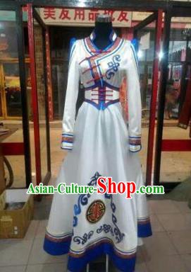 Chinese Traditional Mongolian Folk Dance Wedding Costume China Mongol Nationality Bride Dress for Women