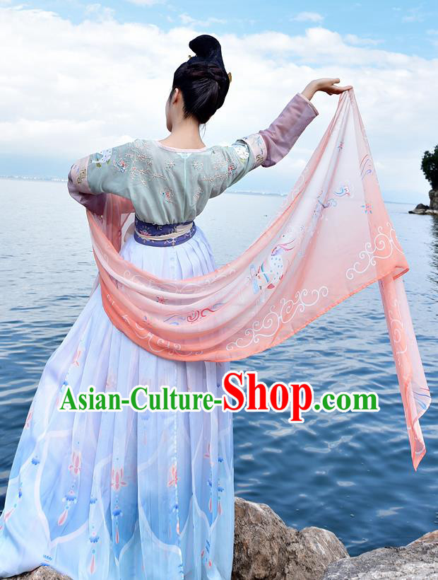 Chinese Ancient Palace Lady Hanfu Han Dynasty Imperial Concubine Queen Embroidered Historical Costumes