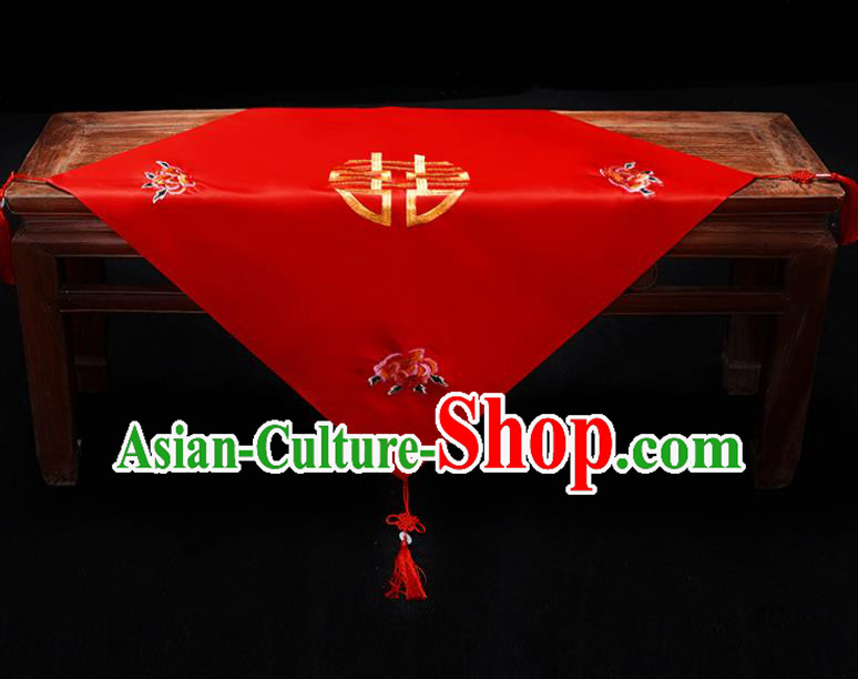 Chinese Traditional Wedding Head Cover Ancient Bride Red Bridal Veil for Women