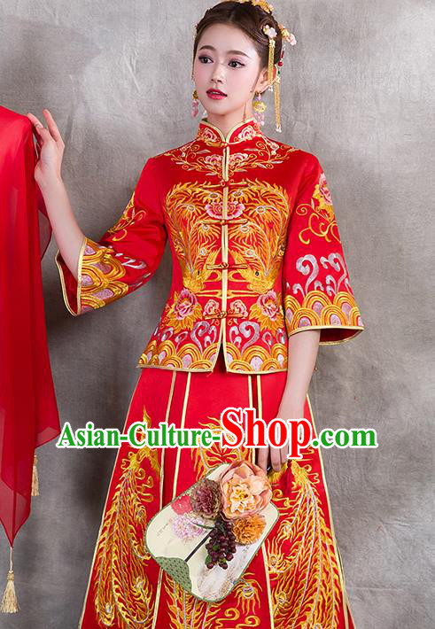 Traditional Chinese Wedding Costumes Traditional Xiuhe Suits Ancient Chinese bridal Full Dress