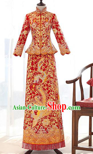 Traditional Chinese Wedding Costumes Traditional Xiuhe Suits Ancient Chinese bridal Full Dress