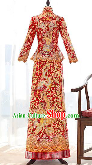 Traditional Chinese Wedding Costumes Traditional Xiuhe Suits Ancient Chinese bridal Full Dress