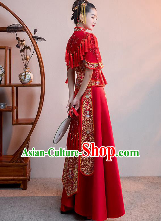 Traditional Chinese Wedding Costumes Traditional Xiuhe Suits Ancient Chinese bridal Full Dress