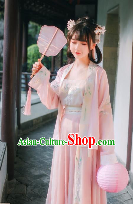 Chinese Ancient Song Dynasty Young Lady Hanfu Clothing for Women