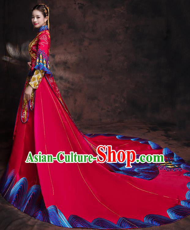 Traditional Chinese Wedding Costumes Traditional Xiuhe Suits Ancient Chinese bridal Full Dress