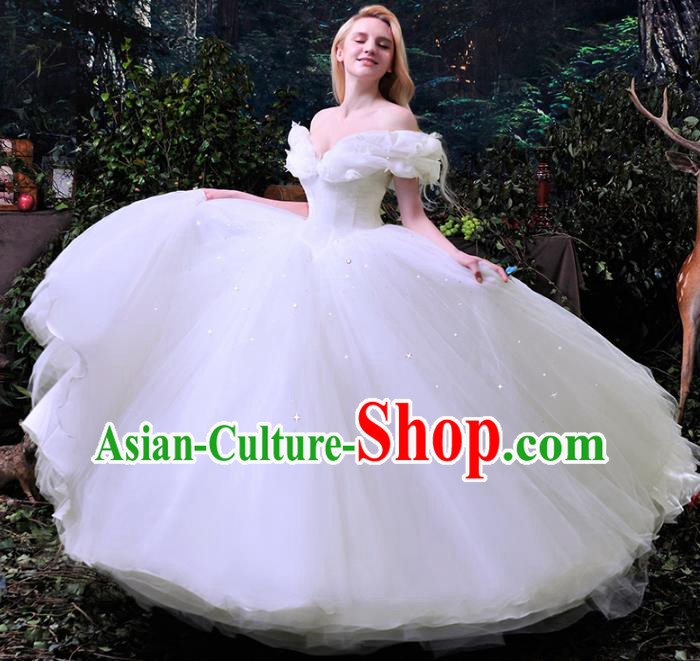 Top Grade Princess White Full Dress Wedding Veil Dress for Women
