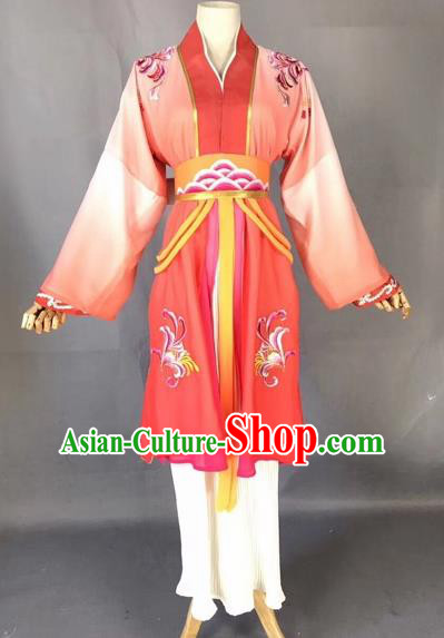 Chinese Traditional Beijing Opera Maidservant Red Dress Peking Opera Diva Costumes for Adults