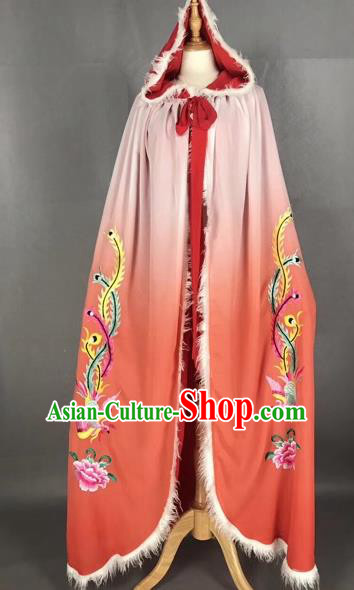 Chinese Traditional Peking Opera Princess Red Cloak Beijing Opera Diva Embroidered Phoenix Costumes for Adults