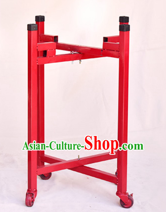 Traditional Handmade Wooden Drum Cart Drum Stand