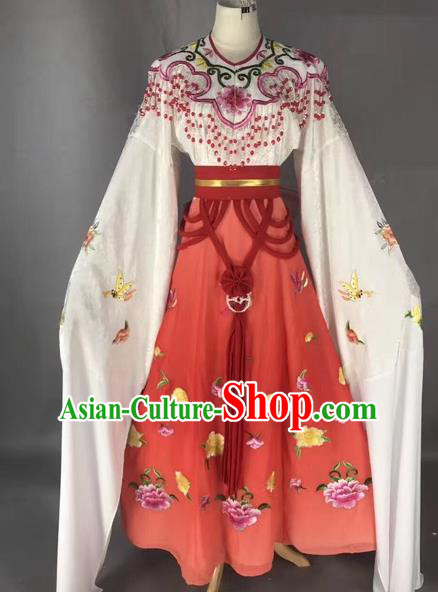 Chinese Peking Opera Diva Red Dress Traditional Beijing Opera Rich Lady Embroidered Costumes for Adults