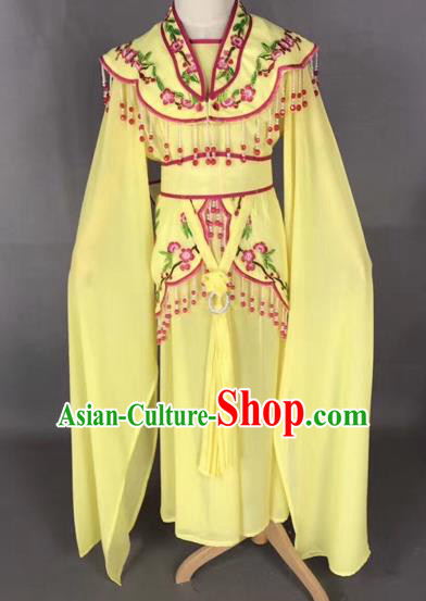 Chinese Ancient Peking Opera Children Yellow Dress Traditional Beijing Opera Diva Costumes for Kids