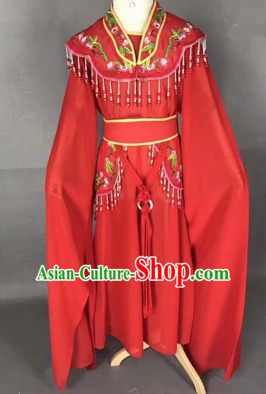 Chinese Ancient Peking Opera Children Red Dress Traditional Beijing Opera Diva Costumes for Kids