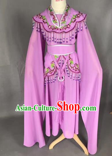 Chinese Ancient Peking Opera Children Purple Dress Traditional Beijing Opera Diva Costumes for Kids