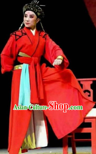 Chinese Traditional Beijing Opera Scholar Red Costume Peking Opera Niche Clothing for Adults
