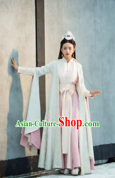 Legend Of Fu Yao Chinese Ancient Princess Costumes Traditional Palace Lady Hanfu Dress and Headpiece Complete Set