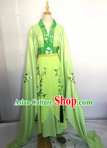Chinese Peking Opera Fairy Green Dress Traditional Beijing Opera Diva Costume for Adults