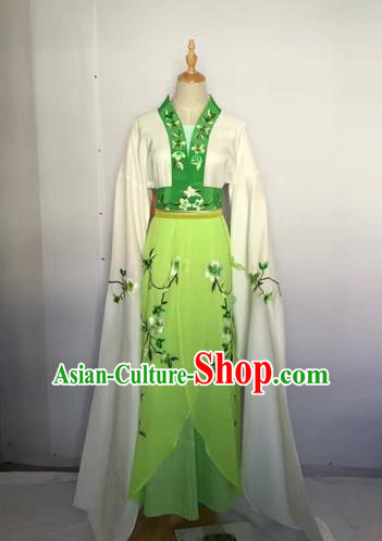 Chinese Huangmei Opera Fairy Green Dress Traditional Beijing Opera Diva Costume for Adults