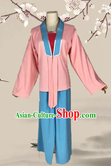 Chinese Beijing Opera Maidservants Clothing Ancient Village Girl Costume for Adults