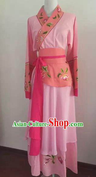 Chinese Huangmei Opera Maidservants Pink Dress Traditional Beijing Opera Diva Costume for Adults