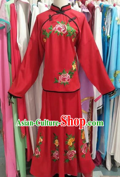 Chinese Traditional Peking Opera Actress Embroidered Dress Ancient Maidservants Costume for Adults