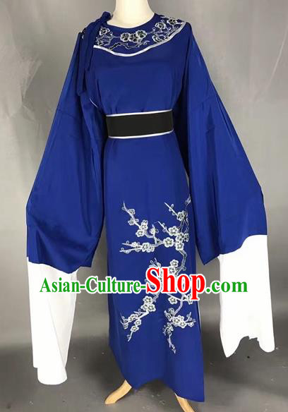 Chinese Beijing Opera Scholar Blue Clothing Traditional Peking Opera Niche Costumes for Adults