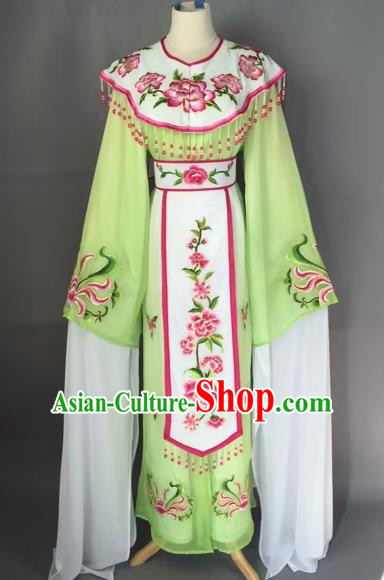 Chinese Beijing Opera Diva Green Dress Clothing Ancient Princess Costume for Adults