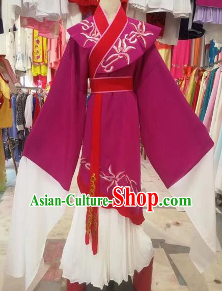 Chinese Beijing Opera Pantaloon Wine Red Clothing Ancient Woman Matchmaker Costume for Adults